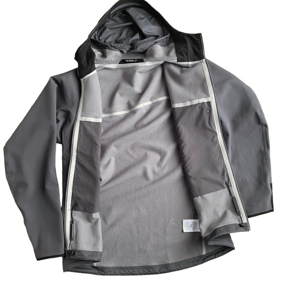 Arcteryx Acto FL Jacket Mens Large Softshell Grid Fleece Alpine Hood Pilot Gray - Picture 7 of 13